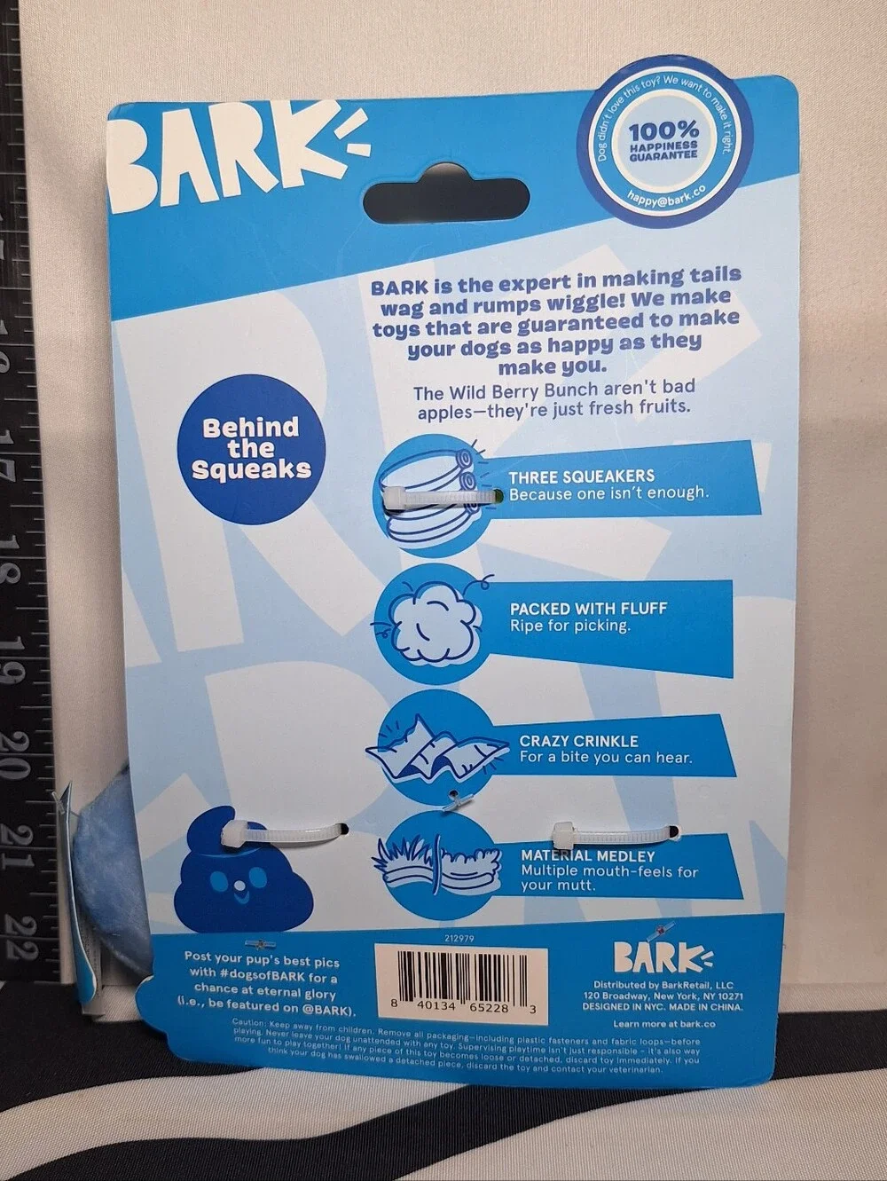NWT Bark Berry Bunch Dog Toy XS-S